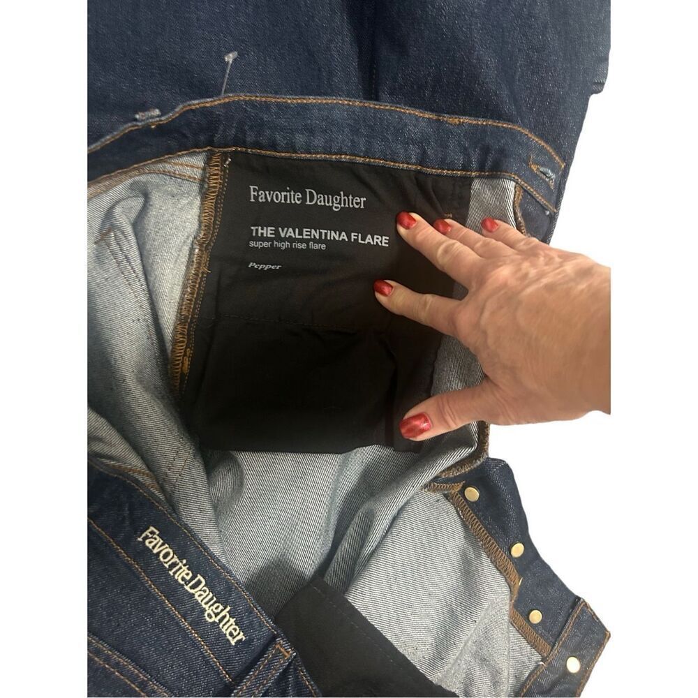 Favorite Daughter The Valentina Super High Rise Flare Pepper Wash Jeans Waist 36 - Picture 7 of 12